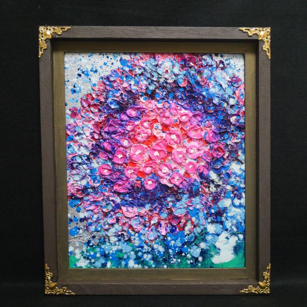 油絵 油彩 油彩画 絵 絵画【梅雨のピンクの雨】