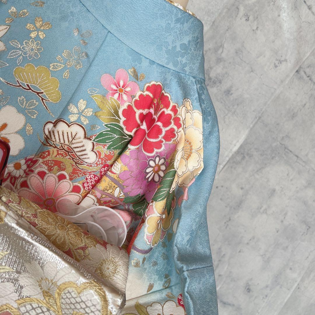 振袖　フルセット　本加工　豪華　成人式　華やか　帯　長襦袢　着物　二十歳　m2