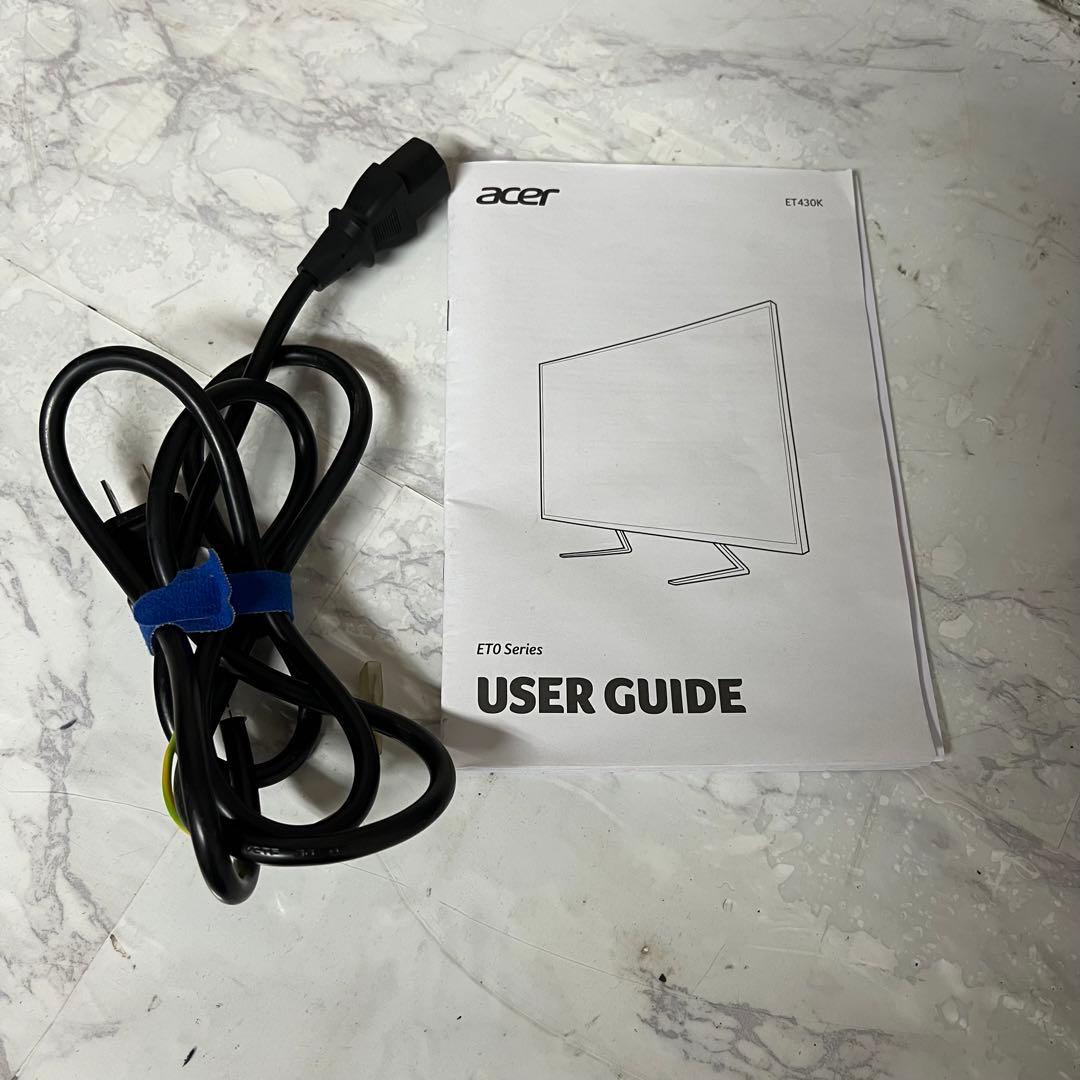 即日受渡❣️全国送料込acer43型4K液晶ホワイトパネルディスプレイ2画面表示