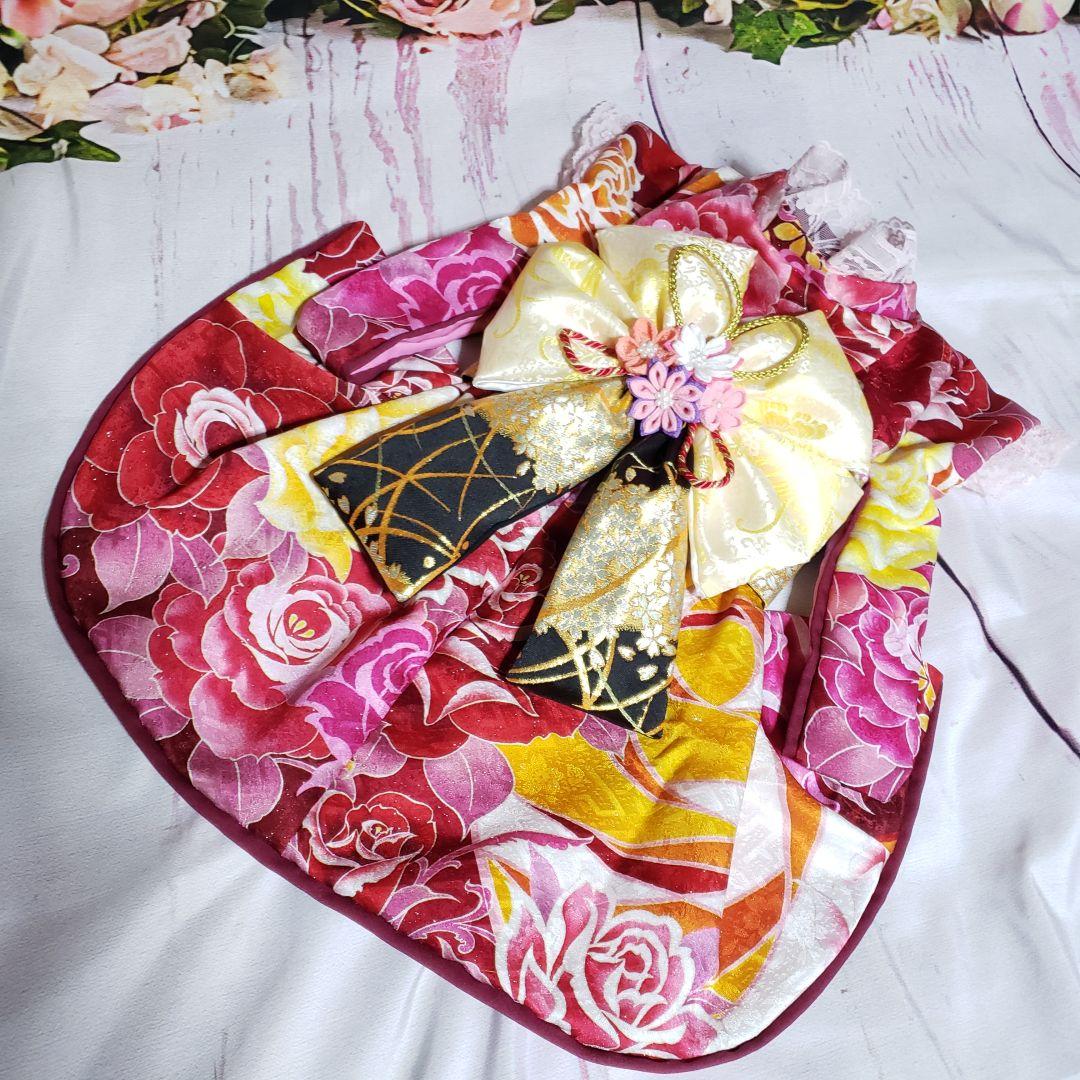 犬服　振り袖　着物　引きずり　ハンドメイド　2