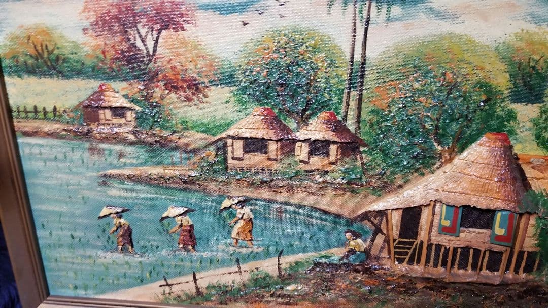 油彩のバリの風景画です