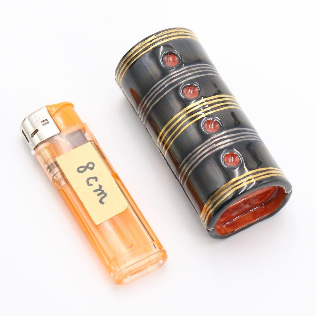 手塚桐鳳作 仁清筒香合 茶道具 共箱共布 共箱　C189　1F18