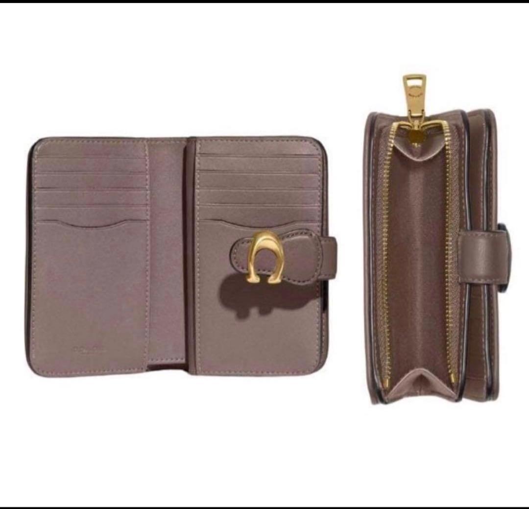 COACHコーチ高級スムースレザータビーミディアム二つ折り財布