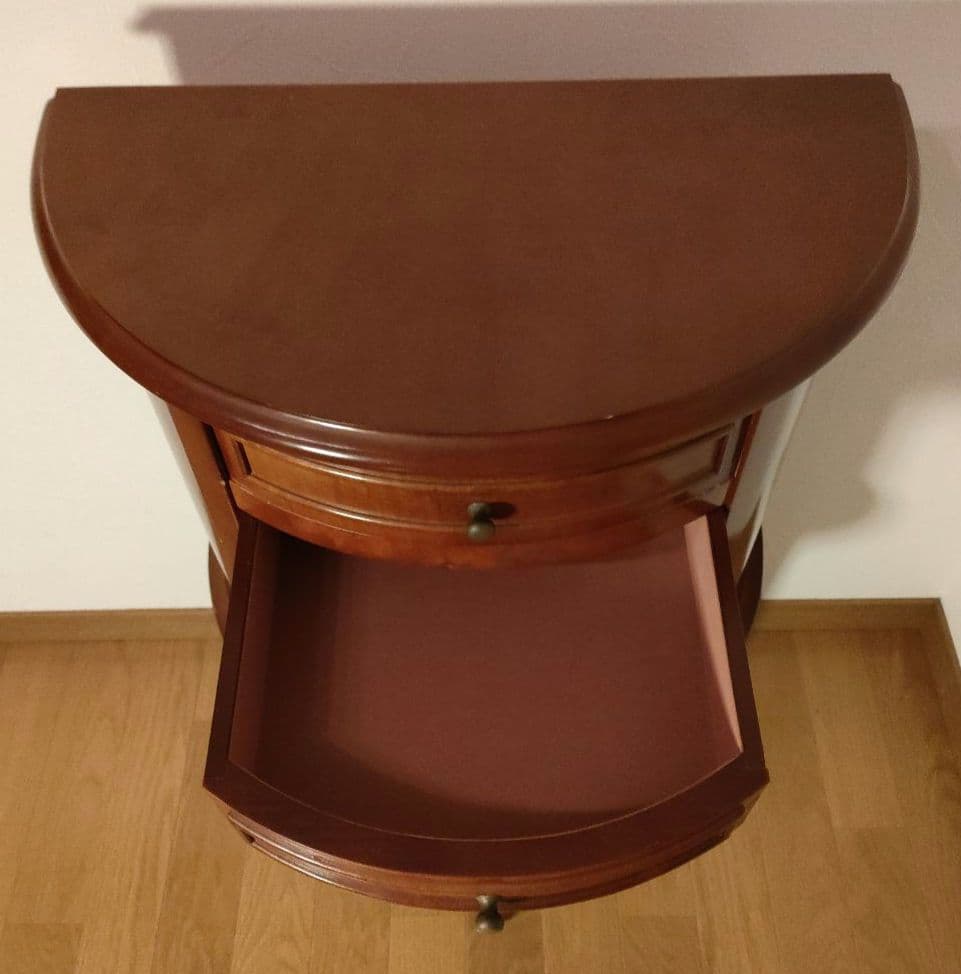 アンティーク調 木製 猫脚 ジュエリーチェスト 4段 半円 猫足 3本足