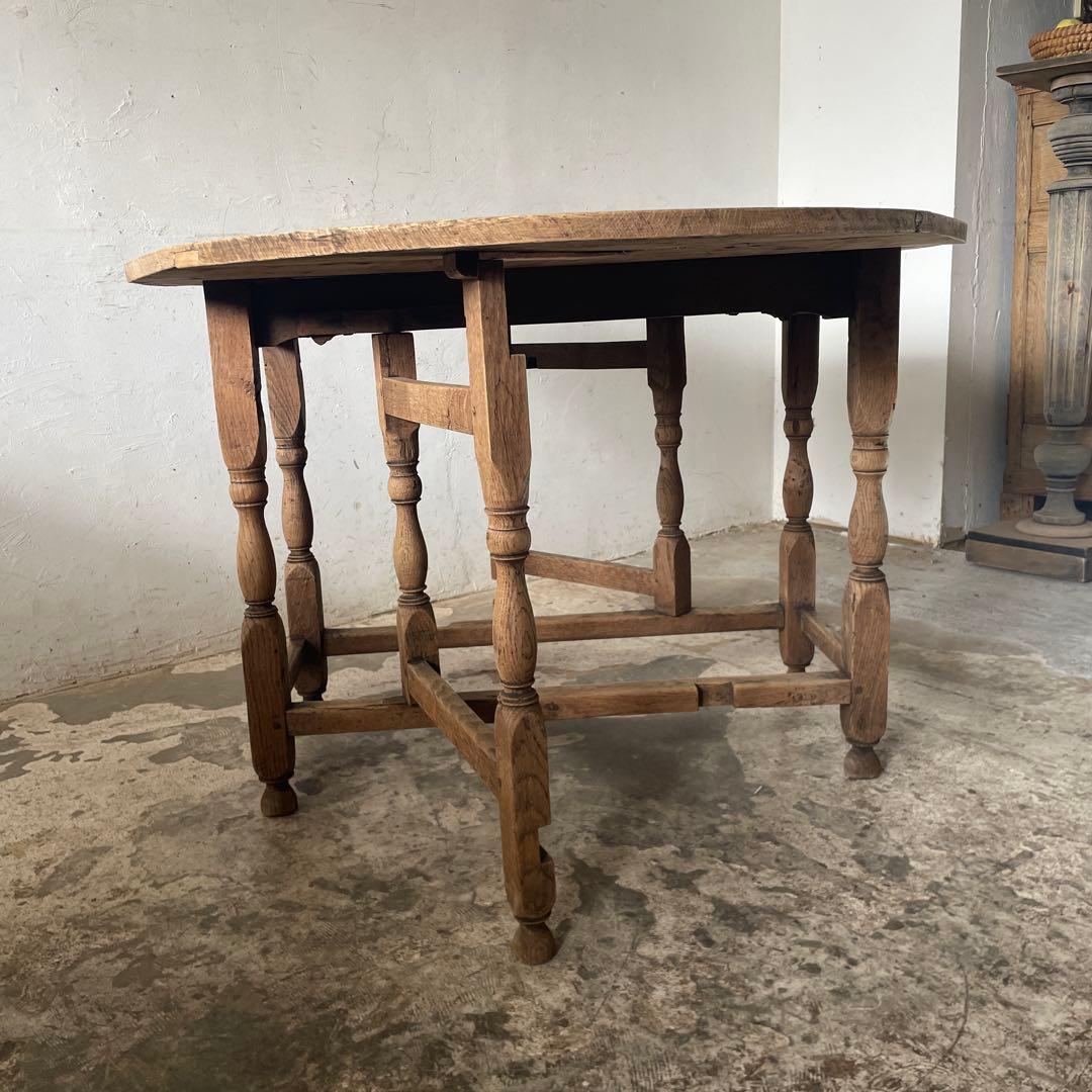 年末・年始SALE ゲートレッグテーブル ドロップリーフテーブル 剥離