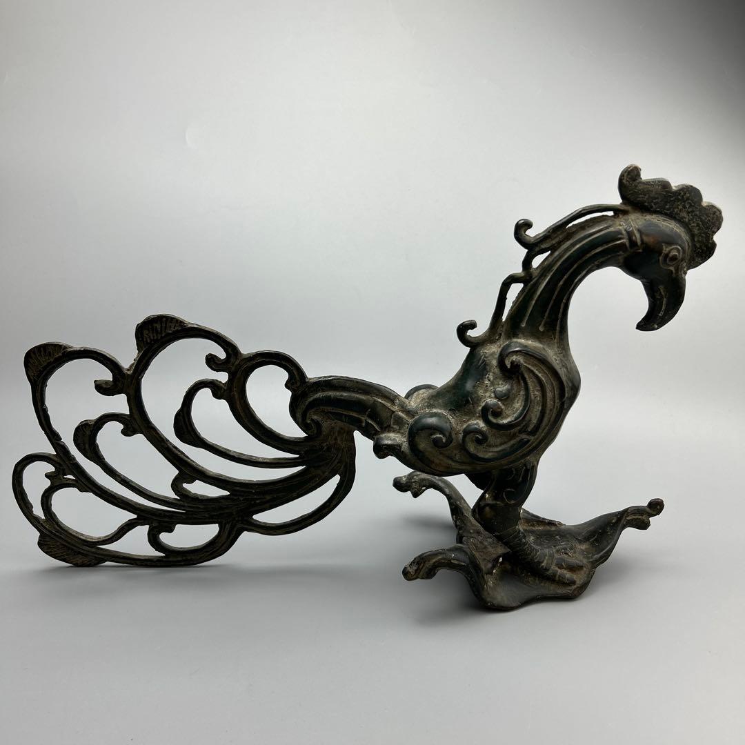 鳳凰のオブジェ　ビンテージ　金属製　置物