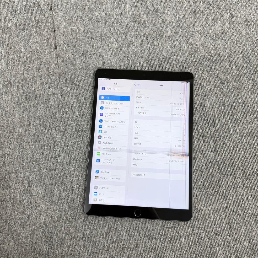 「ジャンク」iPad Air 第3世代 256GB Wi-Fiモデル グレー