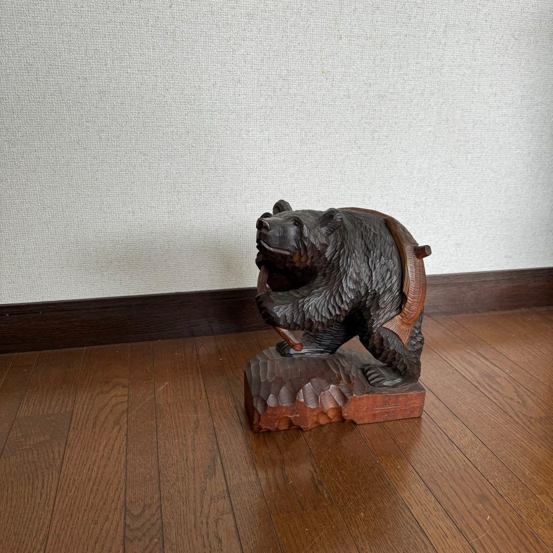 北海道 木彫り 熊 アイヌ 民藝 置物 古道具 ビンテージ お土産 民芸品