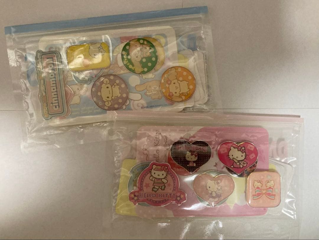 お*中様 ハローキティ・シナモロールシールセット サンリオ、ケース付き