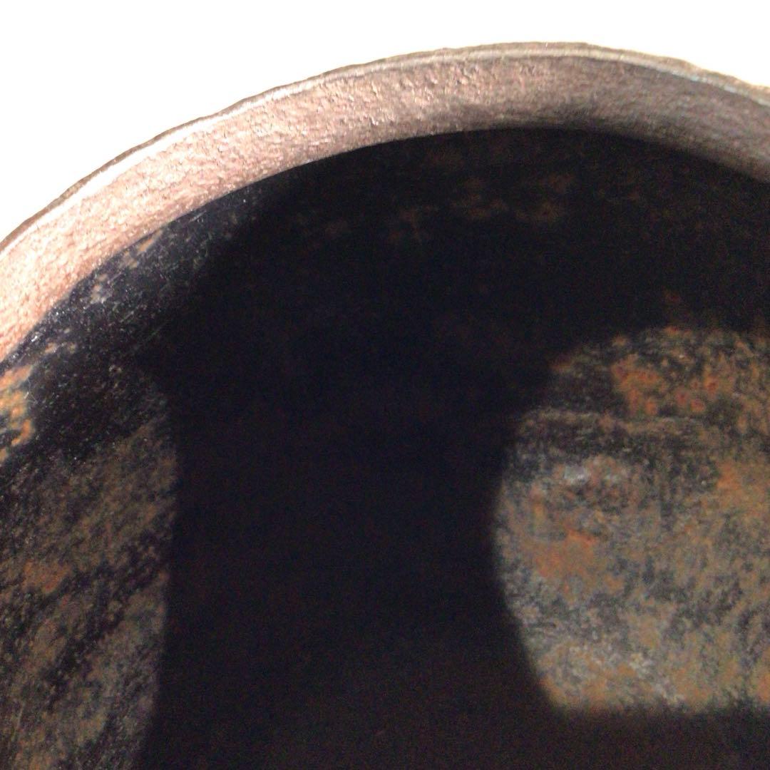 Ｐ４７６　茶釜　『釜師　畠春斎造』『竹紋』『六方翼形釜』　共箱　茶道具