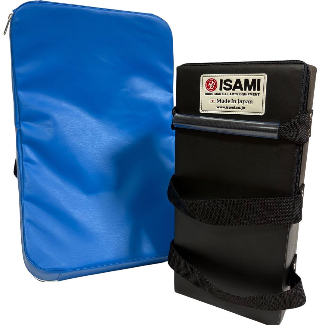 【美品】ISAMI キックミット ブルー ブラック 空手 キックボクシング
