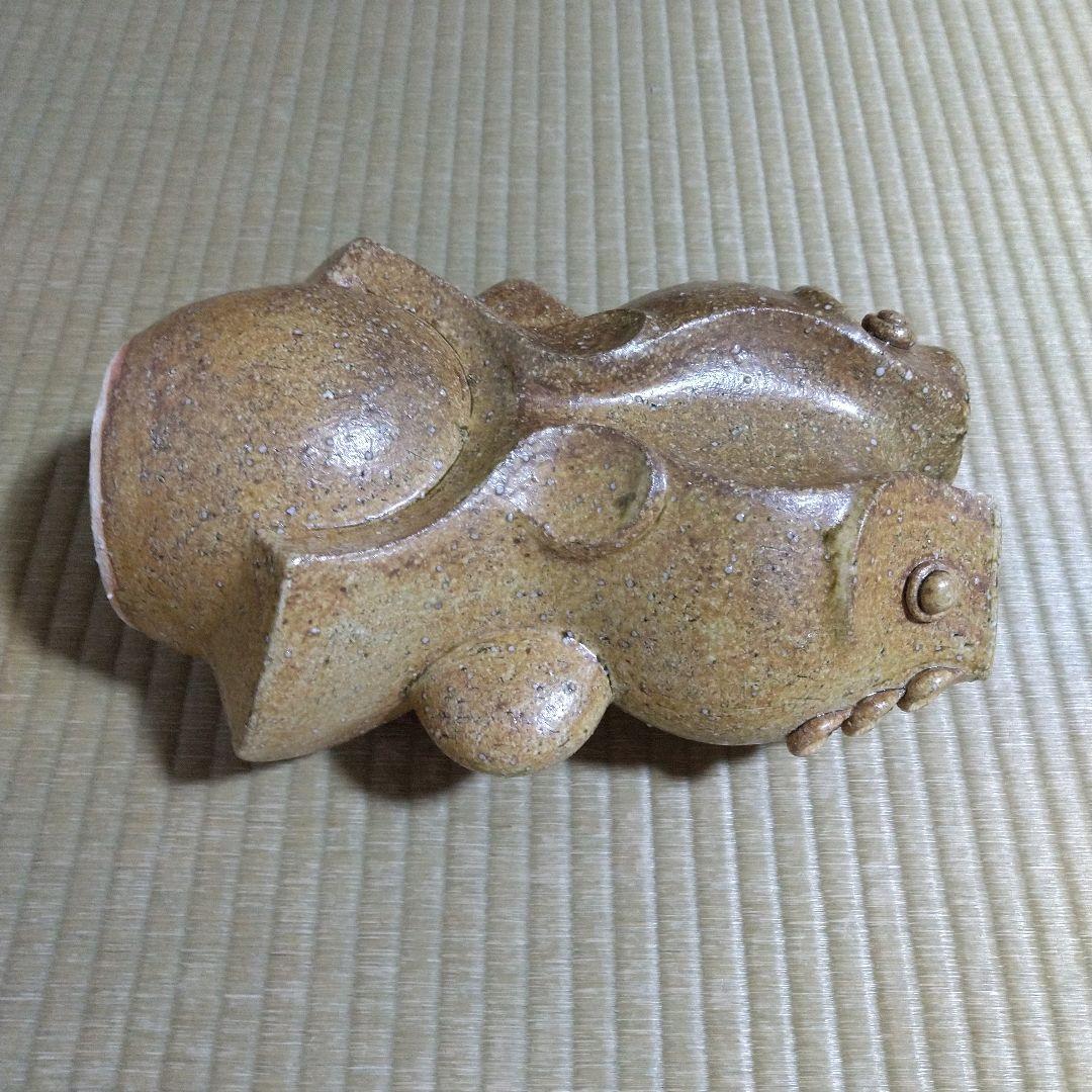 河井創太　灰釉双魚扁壷　桐共箱　黄布・栞付き