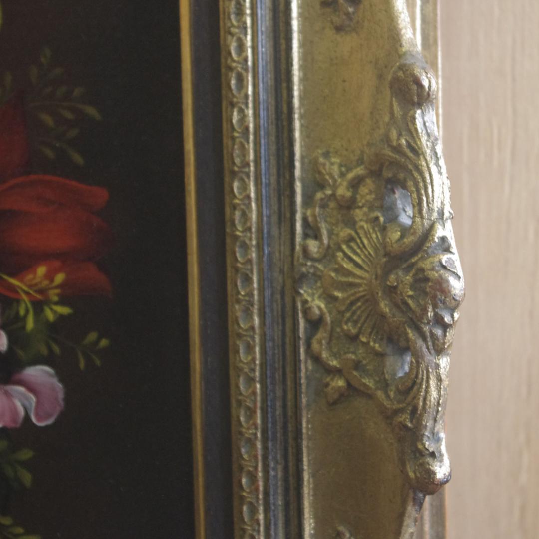 B.Klaede 「美しい花のブーケ」 肉筆 原画 アクリル画 バロック様式