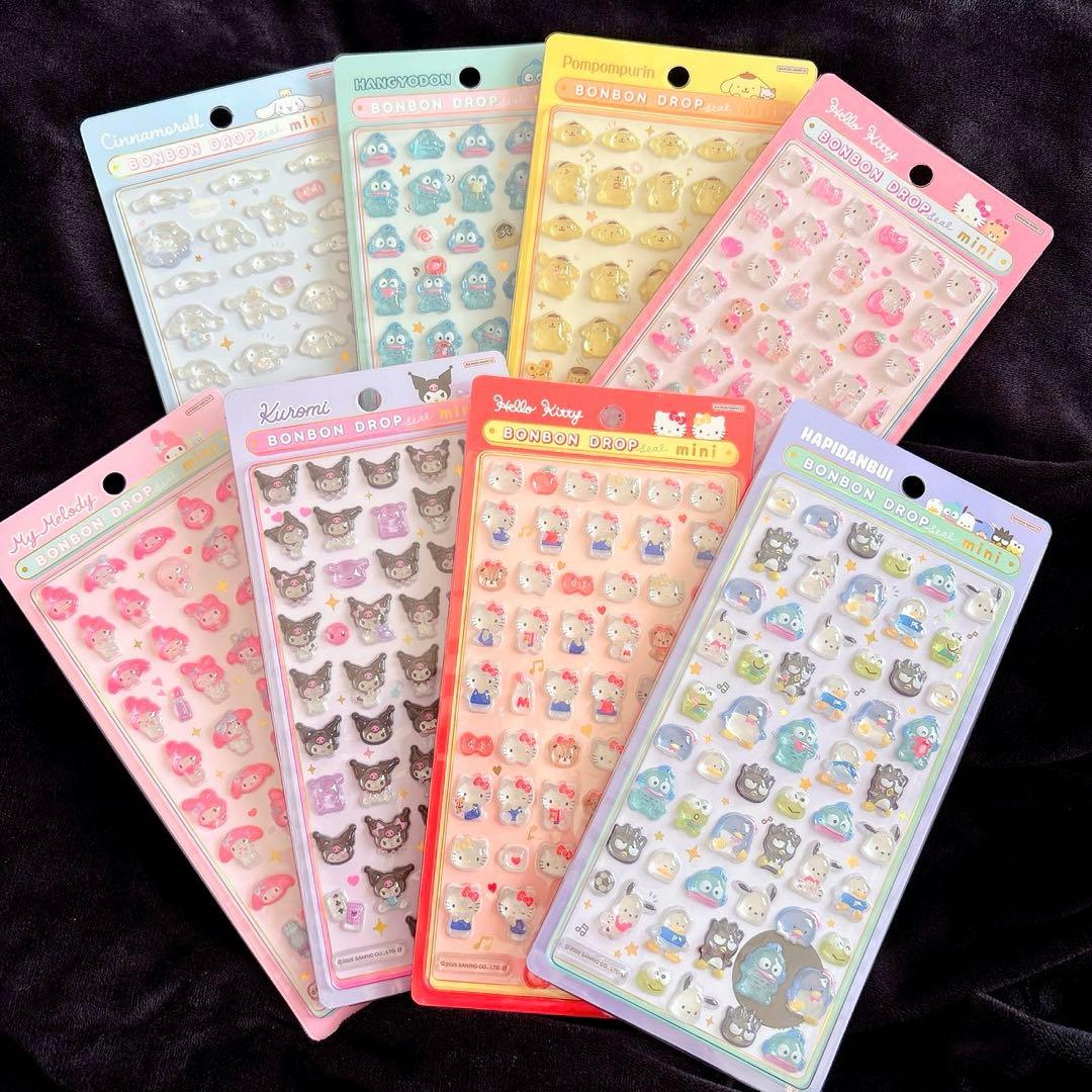 タイムセール·͜·❤︎‬サンリオ♡ボンボンドロップシール♡正規品コンプ8種セットꕤ︎︎