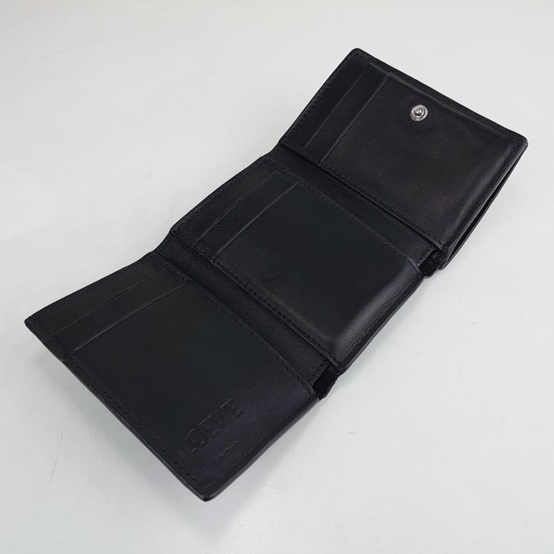 【美品】ロエベ　アナグラム　トライフォールド　Wホック　三つ折り財布　1202
