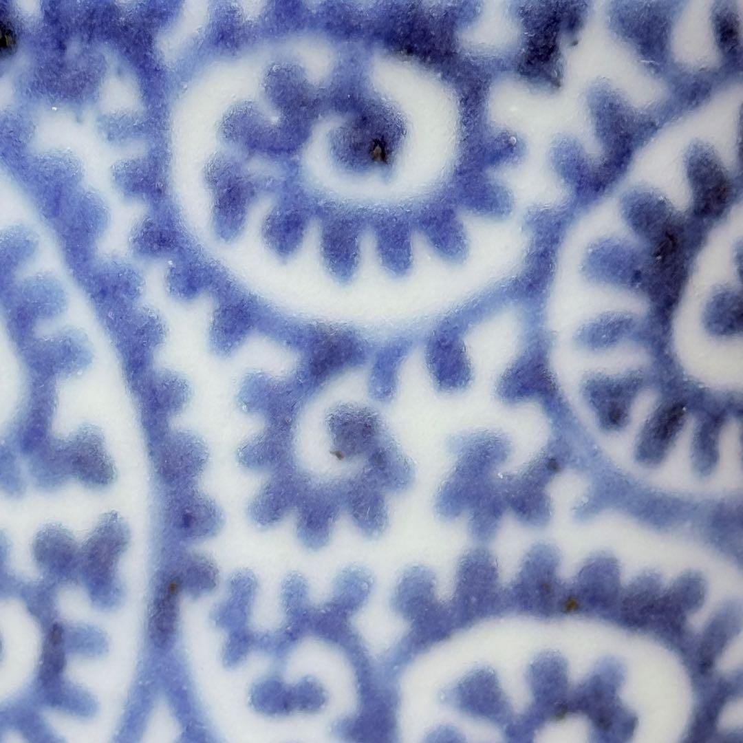 古伊万里　極上品　染付蛸唐草文様火入れ　灰入れ　江戸期　骨董　古美術コレクション