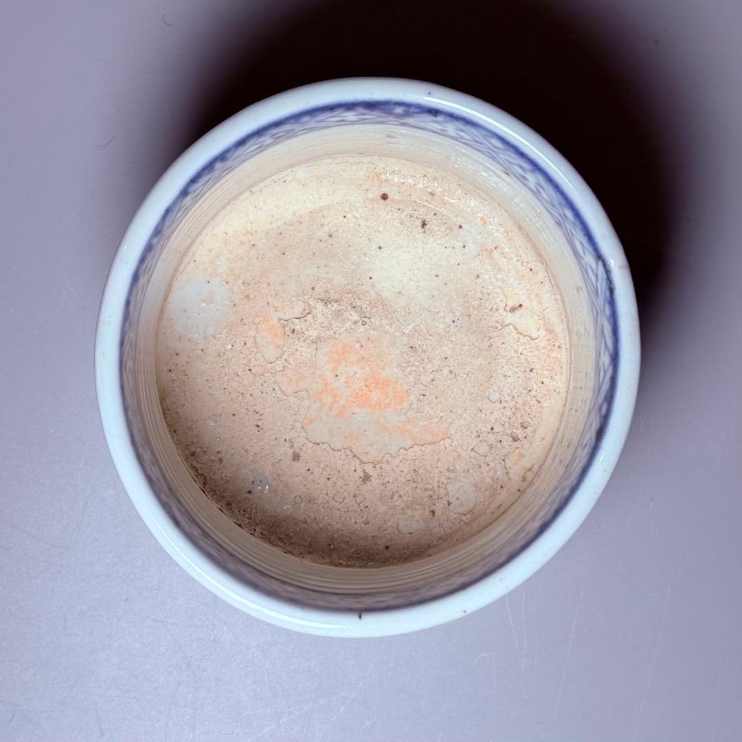 古伊万里　極上品　染付蛸唐草文様火入れ　灰入れ　江戸期　骨董　古美術コレクション