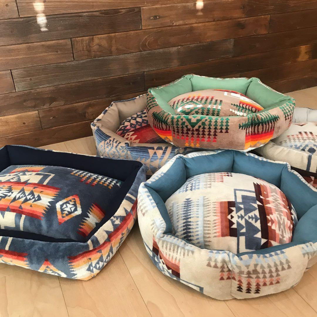 ペットベッド　ハンドメイド459 ペンドルトン　リメイク　猫ベッド　犬ベッド