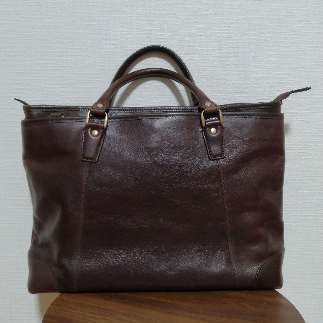 豊岡鞄　ダークブラウン レザー ビジネスバッグ