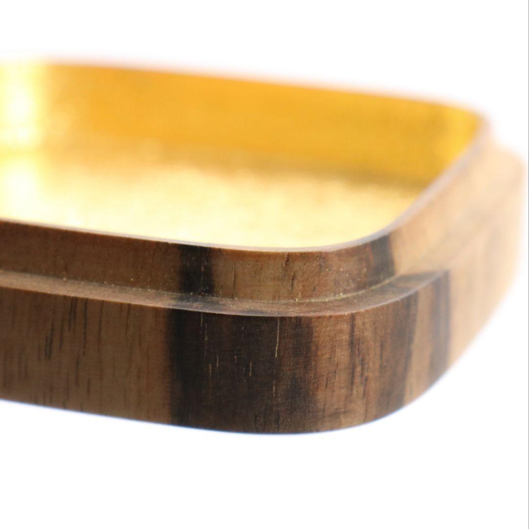 道場宗廣作 蛇籠 黒柿 四方香合 茶道具 共箱　rC796　N4