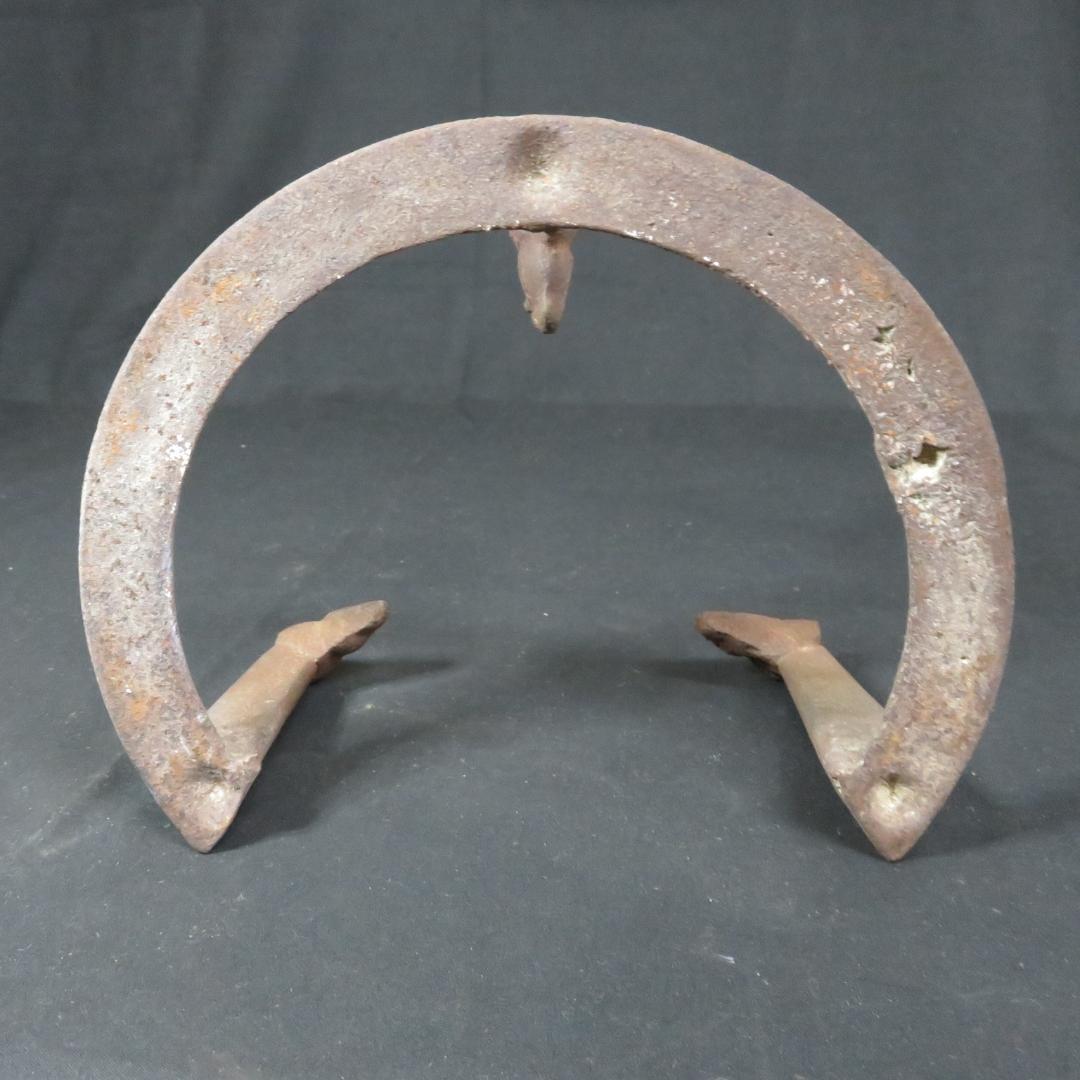 風炉 五徳 茶道具 茶器 炉 鬼爪 唐銅 唐鋼 面取風炉 木箱