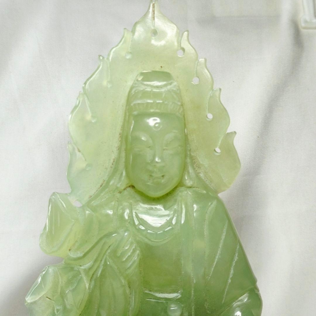 中国骨董 玉観音 天然石 手彫り 仏教美術 コレクター放出 風水グッズ 時代物