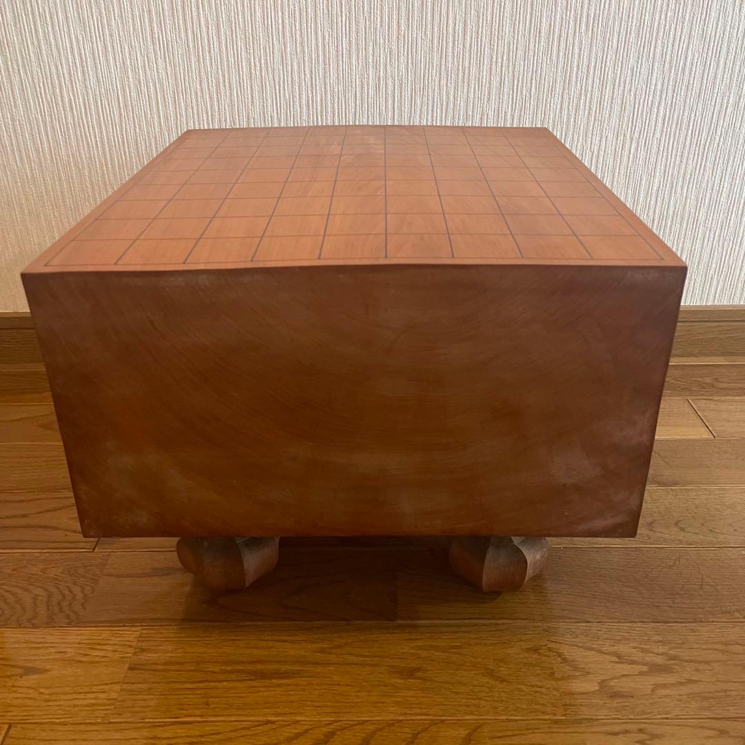 【本格将棋盤　未使用品】本桂　板目　木裏　脚付き　へそあり
