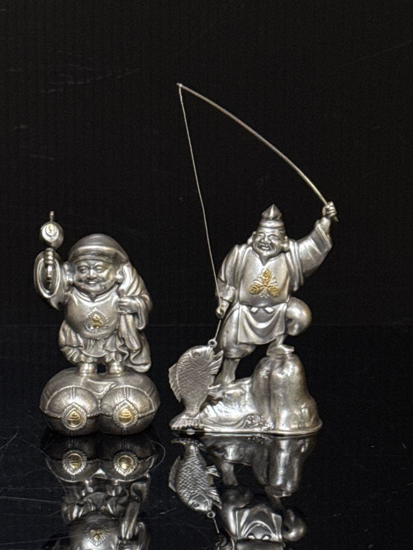 約153g 純銀 銀製 銀無垢 恵比寿大黒 置物