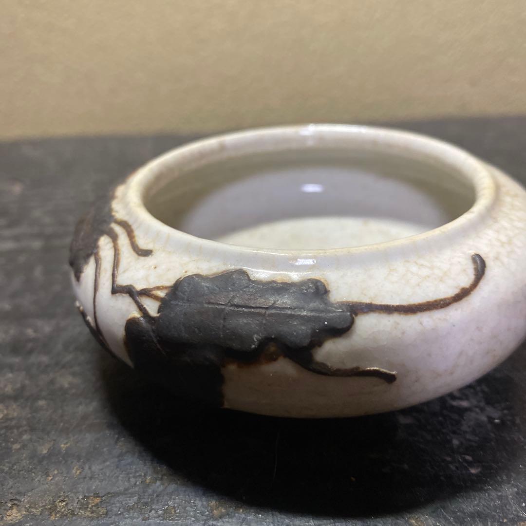 専用　中国美術　古玩　草花文白磁水滴（桐箱付）