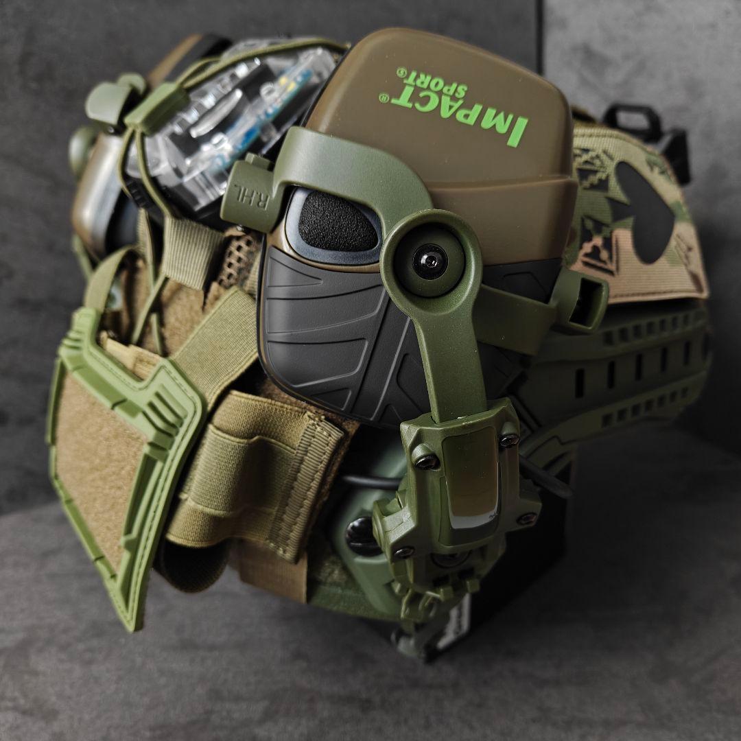 新品 実物NIJ IIIA防弾ヘルメット Fast SFタイプ ODフルセット