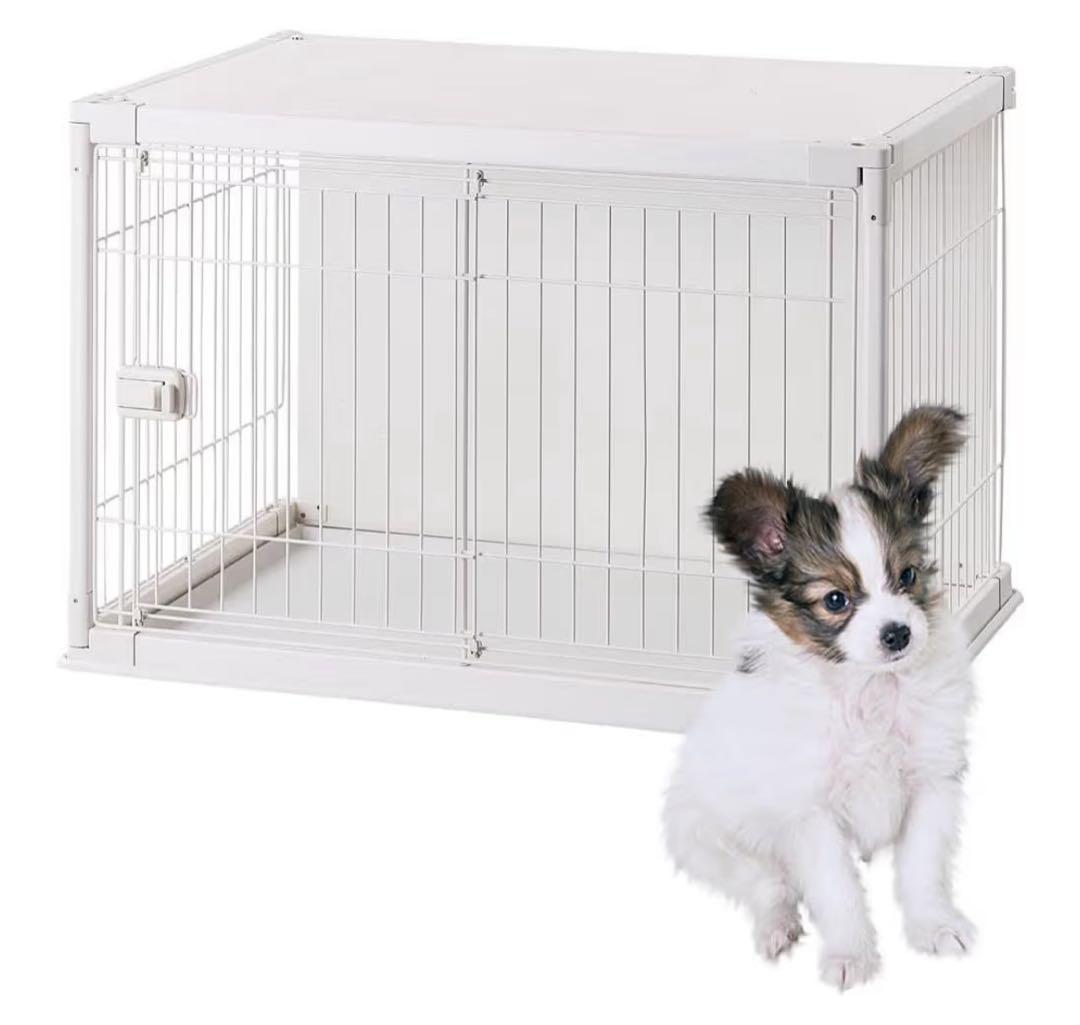 犬用ケージ ホワイト 木製天板　ペットケージ　ウッディサークル