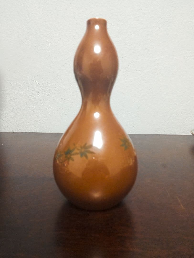 明治工芸品　瀬戸焼　川本桝吉　瓢箪花瓶　里帰り