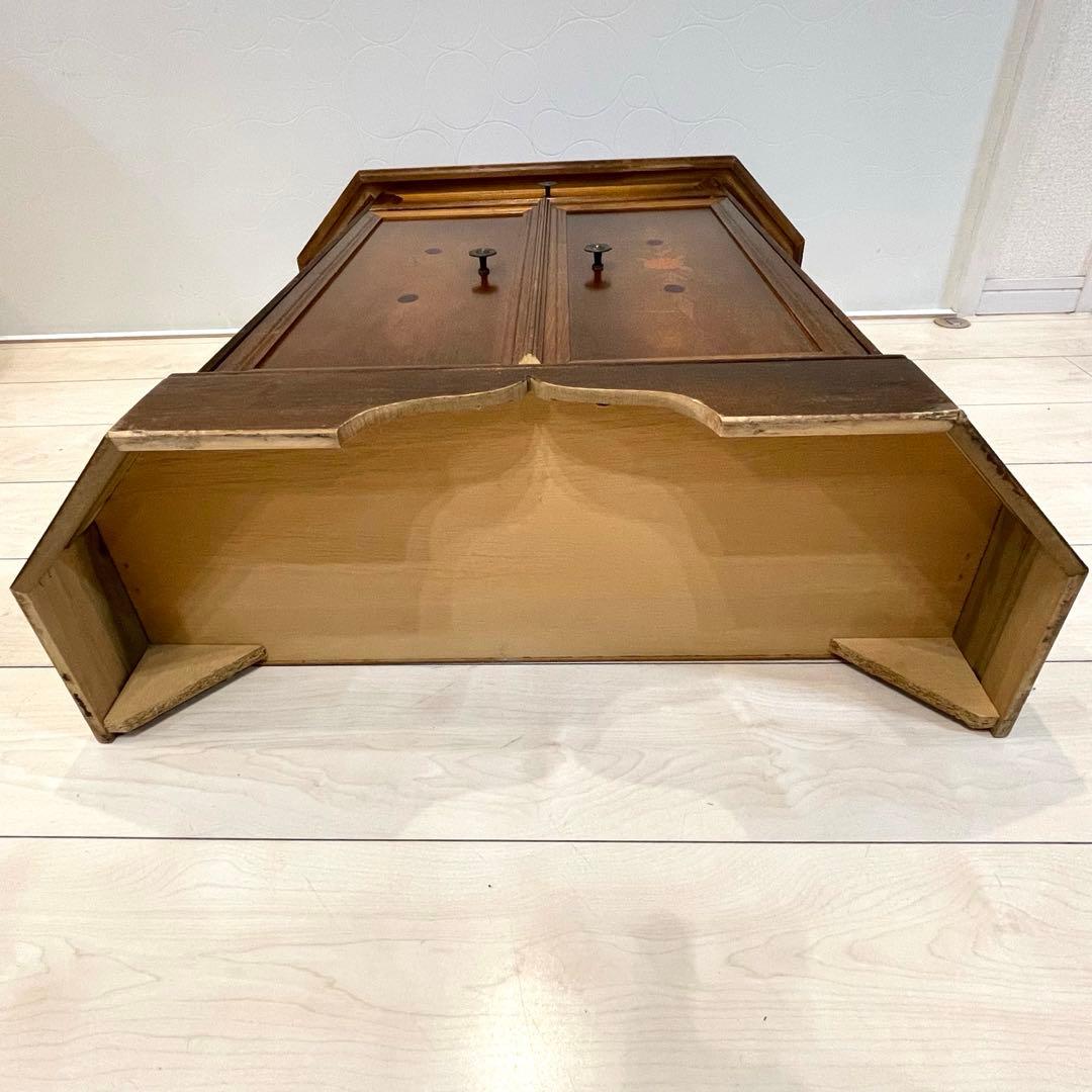 アンティーク調 象嵌 キャビネット 木製 収納棚 サイドボード コンソール