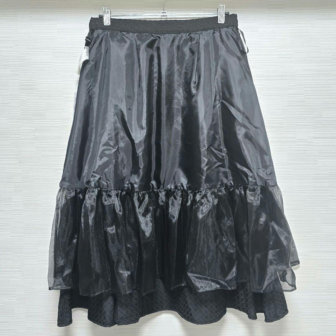 新品タグ付き【洗える】23区 プレザンスジャカードタックスカート 44 ブラック