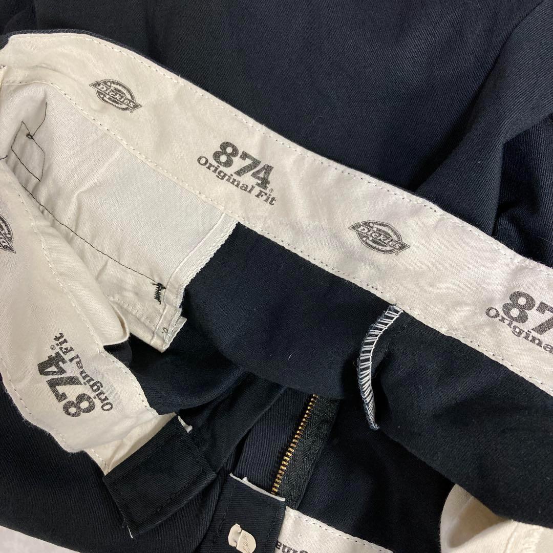 ３枚ディッキーズ874 ブラックチノパン　ワーク　古着W43 L29相当