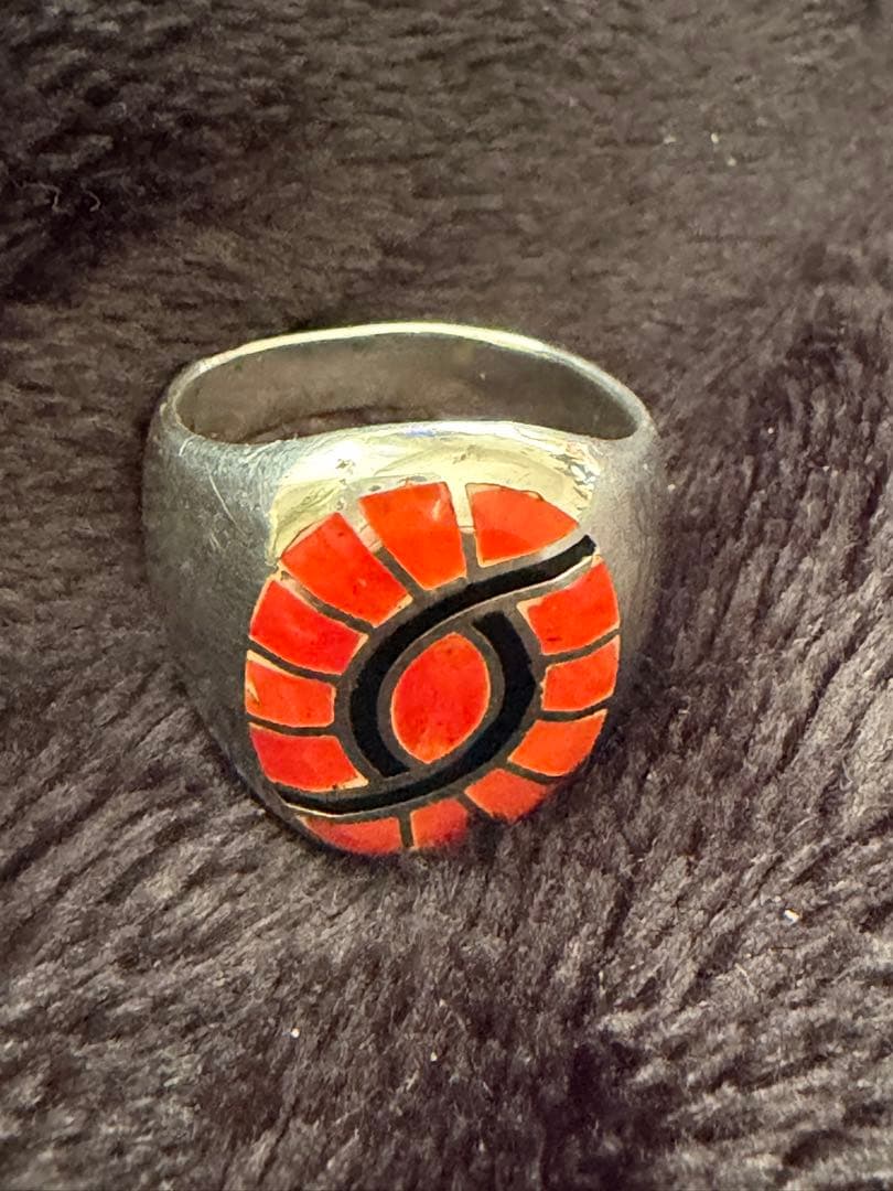 （W）超希少！美品✨SAAD サード インレイワークリングインディアンジュエリー