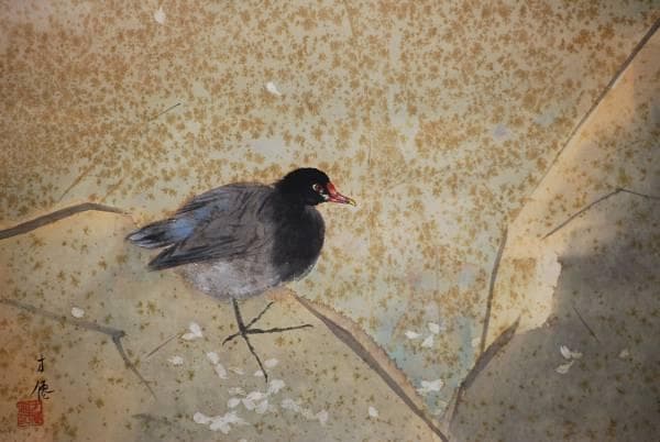 真作/東原方僊/梅に鳥図/布袋屋掛軸HC-578