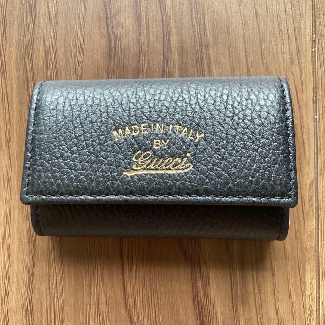 Gucci レザーキーケース ブラック