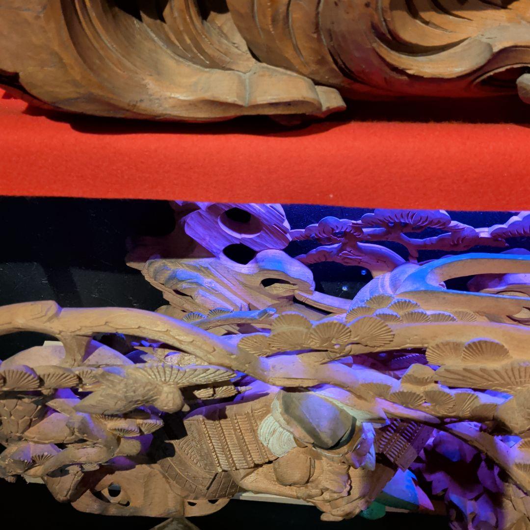 超絶技巧　淡路彫り　だんじり　山車　木彫　彫刻　欄間　馬　彫刻　家具　現状品