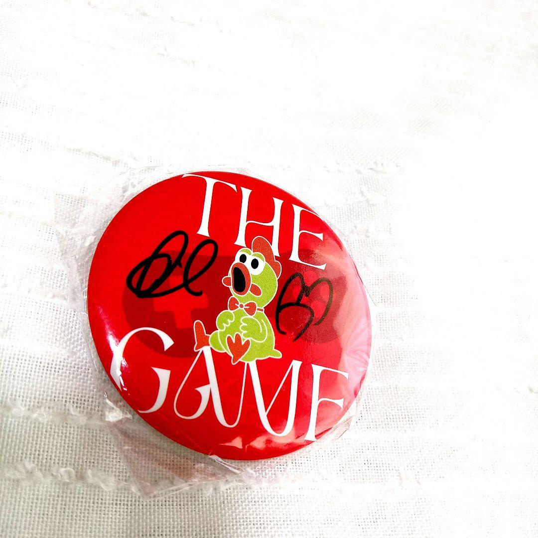 サイン入り 缶バッジ THE GAME 赤色 キャラクター