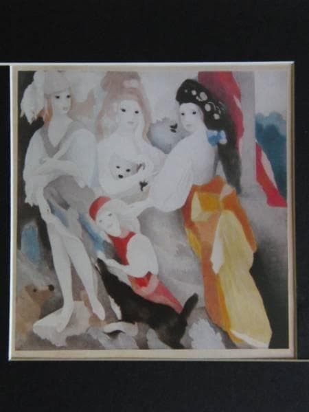 ローランサン 「少女」　版画作品集より、版上サイン、高級額付