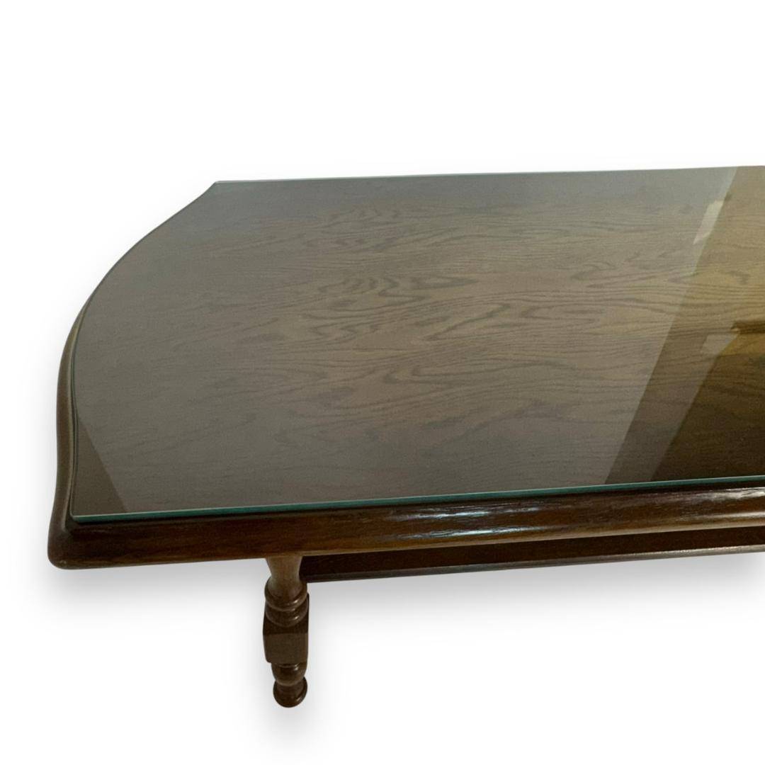 希少 ガラストップ付 ヴィンテージ 飛騨産業 ローテーブル 1200W