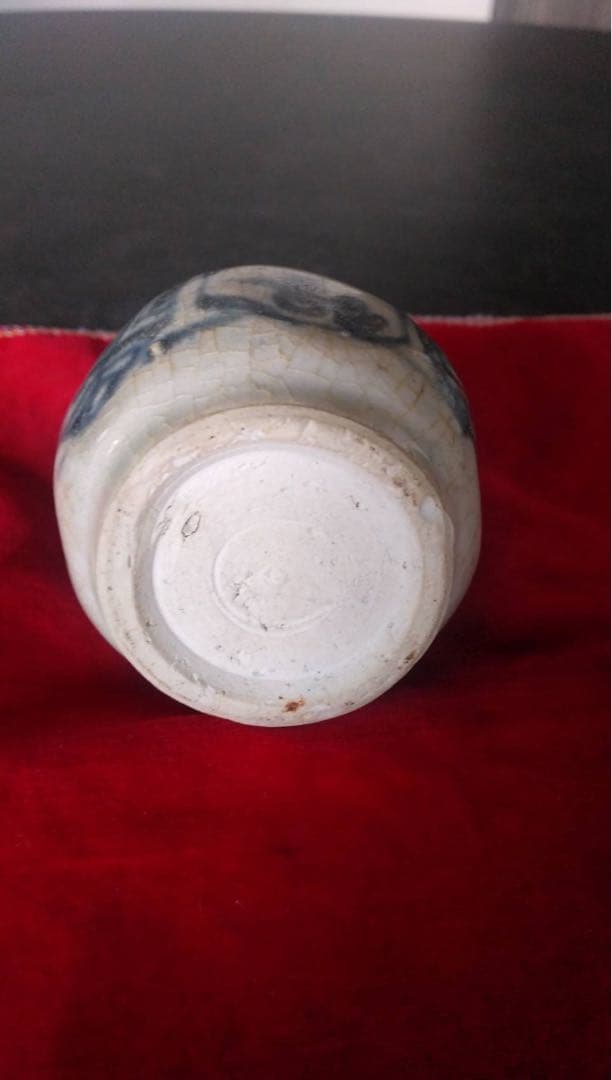 安南染付　古陶磁　中国美術　小壷　振り出し　一輪挿し