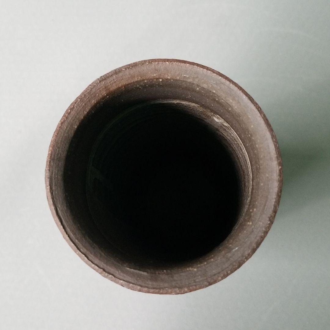 信楽焼 伝統工芸士 加藤喜代司作窯変花入 高さ２６.５cm