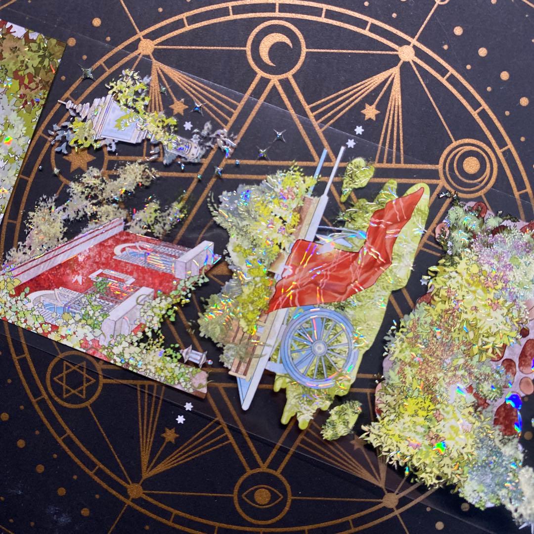 【9333】海外　マステ　中古巻　貝殻光マスキングテープ　装飾背景系　街景色