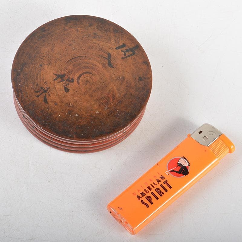 茶道具　根来塗　古根来　香合　時代箱　V　R5909