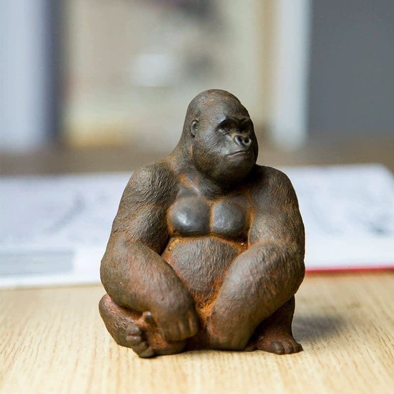 ゴリラ動物 デスク書斎リビング 玄関お 茶台 装飾品 工芸品 置物