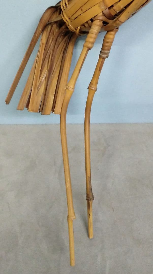 ★希少！　竹細工　竹工芸　【鶴亀】　花生け　天然記念物　虎斑竹/虎竹