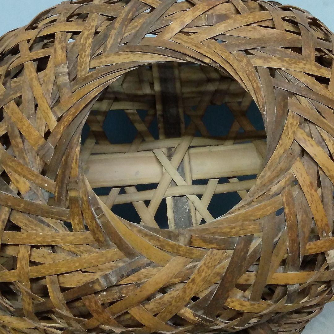 ★希少！　竹細工　竹工芸　【鶴亀】　花生け　天然記念物　虎斑竹/虎竹