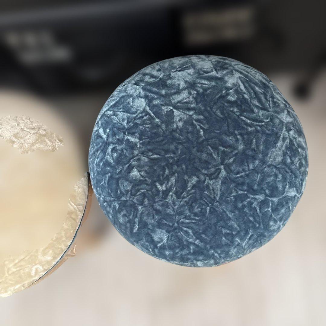 フットスツール　色褪せなし　美品　ベルベット　2脚セット　アフタヌーンティー